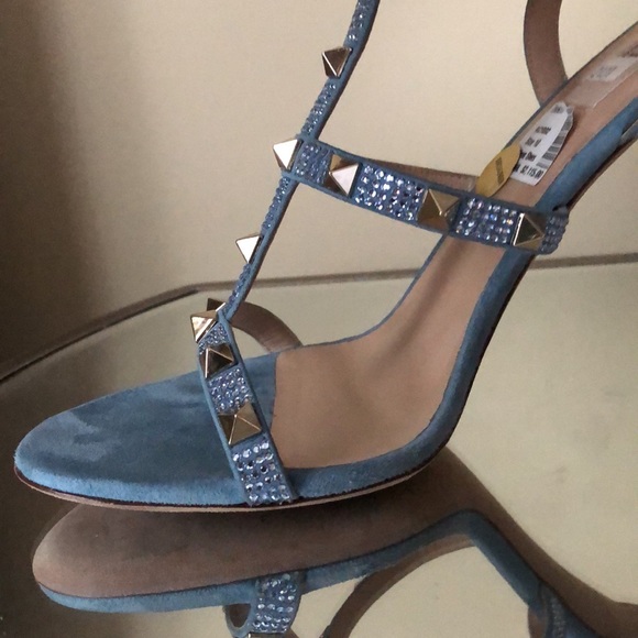 VALENTINO Rockstud Ankle Strap Crystal Sandals high-heel - Picture 5 of 16